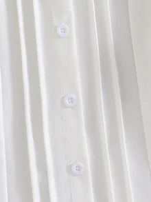 Girls' White Short Sleeve Shirt, Back To School, Daily Wear, Outings - White - View 8