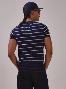 Musero Muscle Fit Stripe Crew Neck Lightweight Knit Top Spring Summer Essentials - Multicolor - View 4