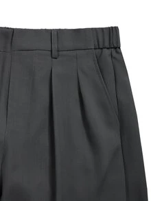 HUEFORM Men's Gray Loose Straight Wide Leg Pants, Waist Design Adds Vitality, Suitable For Work And Daily Commute - Dark Grey - View 4