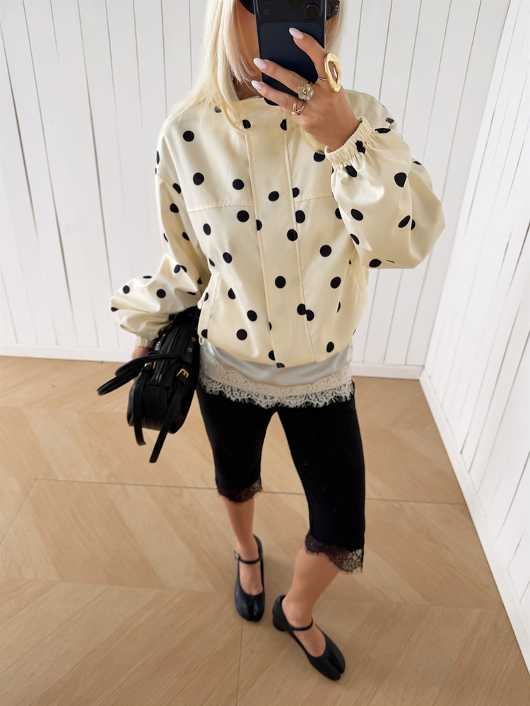 SHEIN EZwear 黃色圓點編織女款夾克 - 淡黃色 - 查看 6