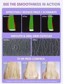 SHEGLAM HAIR كريم الشعر الغني "أون ذا جلو" لتنشيط الشعر في دقيقة واحدة - 70 غرام، ماسك للشعر، بلسم مرطب للشعر يُترك على الشعر، كريم يُترك على الشعر، تحكم في التجعد لمدة 72 ساعة، تغذية عميقة، حماية متعددة الفوائد للشعر التالف أو المجعد - ارجواني فاتح - مشاهدة 4
