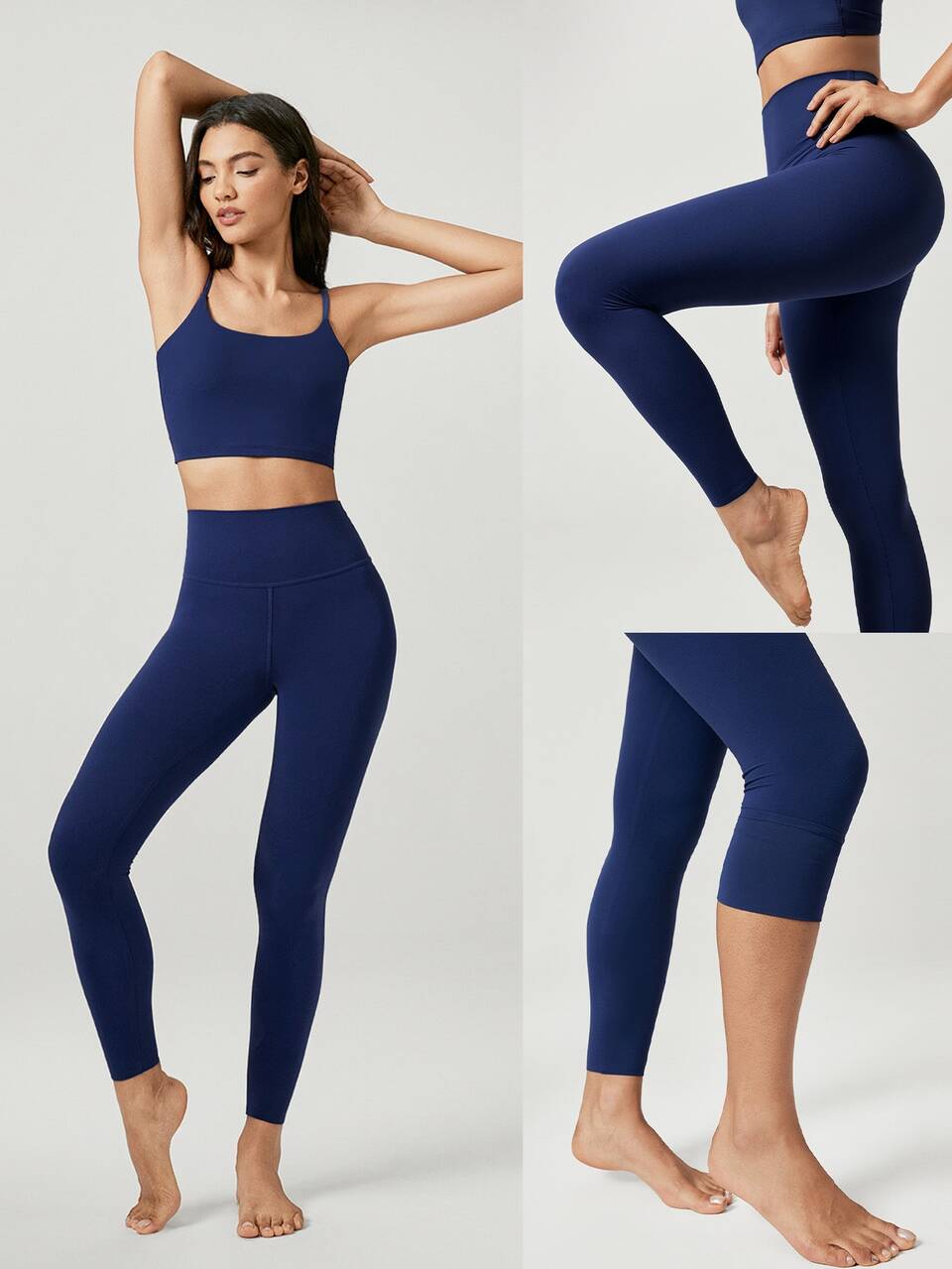 Leggings sin costuras de cintura alta de 24" FeatherFit™ Keep It Classic, de larga duración y cómodos, con bolsillo trasero, para yoga de bajo impacto