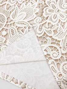 EMERY ROSE 3D Realistic Lace Flower Print Round Neck T-Shirt - Multicolor - View 4