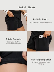 GLOWMODE 4.5" VitalSwift Fast Moves Lightweight Quick-Dry Stretchy Odor Control Zipper Pocket Shorts Tennis Running Workout Gym For Thick Thighs - Black - View 7