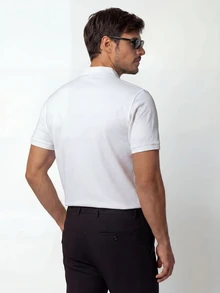 TekDrob Double Anti-Odor Polo With Regular Fit And Buttonless Detail - White - View 4