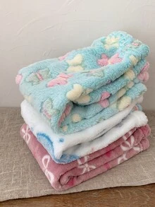 SHEIN Playful Pals 3件組幼女毛絨長褲 可愛甜美 粉色薄荷色 蝴蝶結蝴蝶星球印花 直筒褲腿 加厚 生日派對 冬季聖誕假期 絨毛 - 彩色 - 查看 4