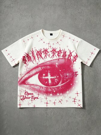 Camiseta de manga corta con cuello redondo y estampado de moda casual para hombre, primavera/verano/otoño 2026