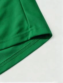 ROMWE MEN Prep Pantalones cortos casuales de verano para hombre con bordado cruzado - Verde - Ver 3