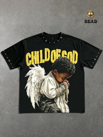 T-shirt homme été 2026, imprimé graphique, manches courtes, streetwear mode décontractée, col ras-du-cou, top pour femme et couple