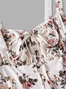 SHEIN MOD 女款花卉印花休閒派對洋裝 - 白色 - 查看 3