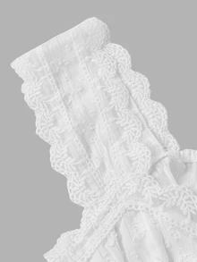 SHEIN MOD Women's French Fashion Lace Single-Breasted Shirt, Sweet Style For Dating And Birthday - White - View 6