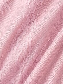 SHEIN MOD 女款夏季優雅純色蕾絲細肩帶短洋裝 - 粉色 - 查看 6