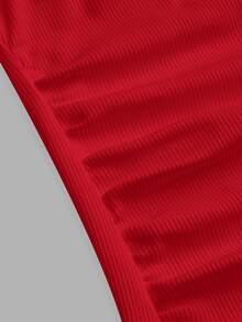 Slaydiva 2026 Spring/Summer New Arrival Casual Streetwear Basic Versatile Red Slim Fit Solid Color V-Neck Polo Neck Sleeveless Women Tank Top. Office Season - Red - View 5