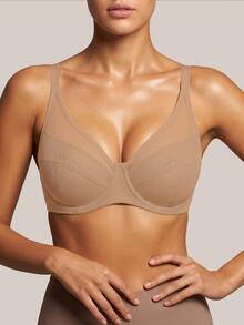 Barelissa Women Solid Color Comfortable Cooling Mesh Breathable Bra Thin Skin-Friendly Soft Padded Lingerie Underwire Instantlift Bra Turquoise Summer - Apricot - View 5