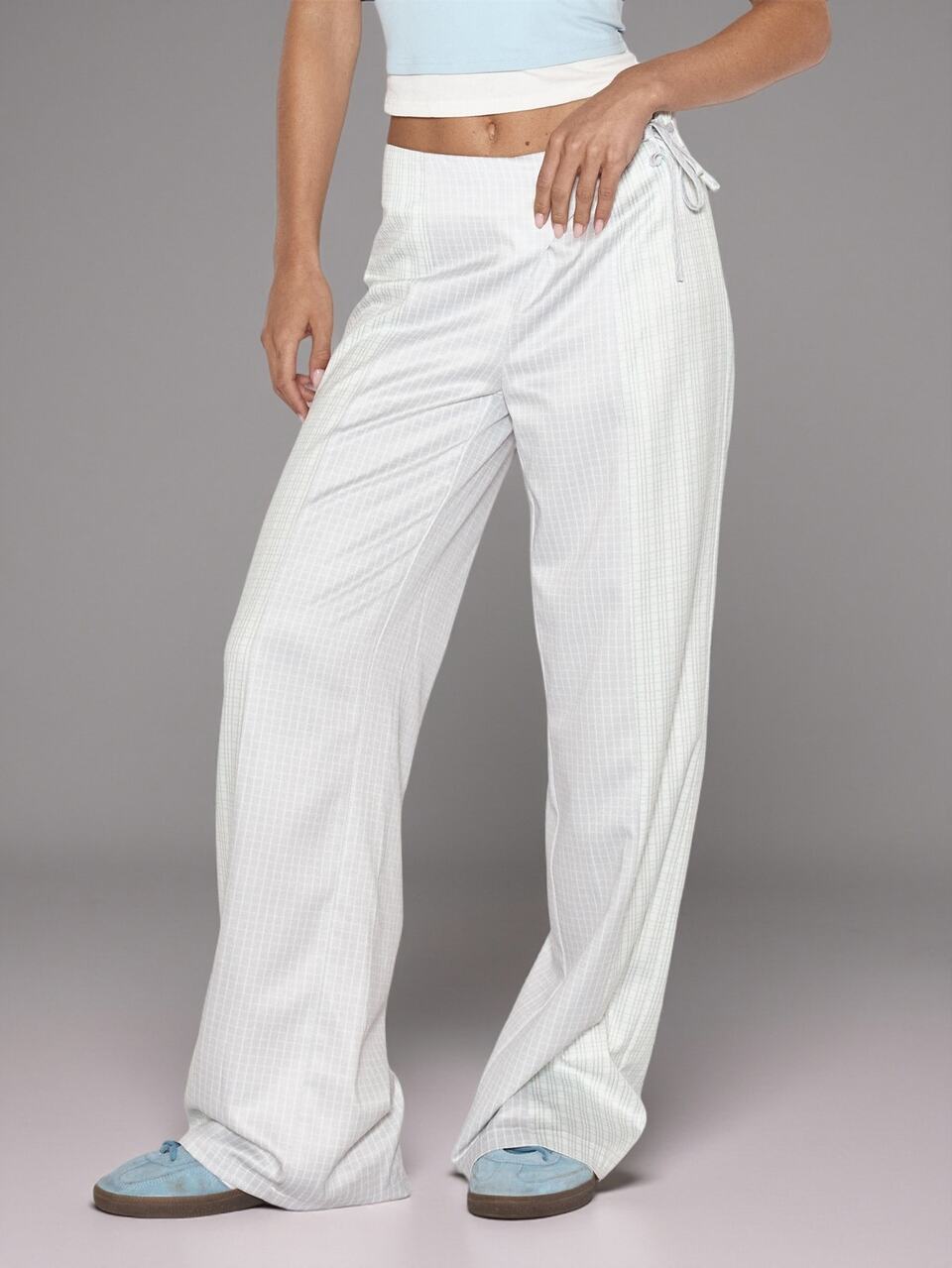 Grey Colour Blocked Asymmetric Tie Side Straight Leg Coord Trouser Only Cute Daily Everyday Coolgirl Undone