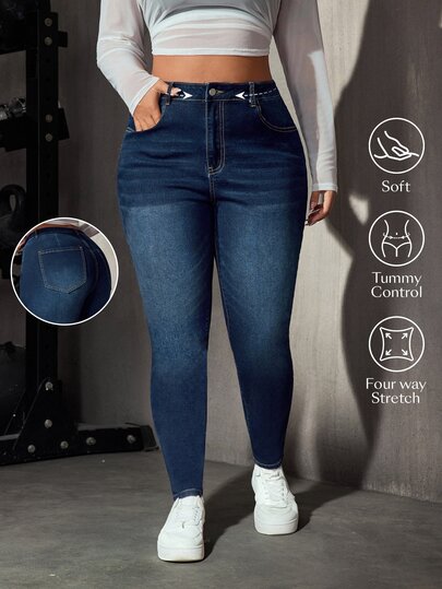 Flexra Plus Size Women's Casual Slim Fit Jeans