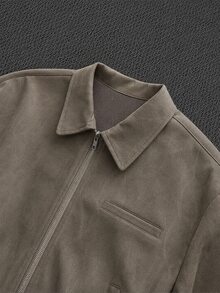 Manfinity VCAY Men's Autumn Fashion Vintage Jacket - Brown - View 4