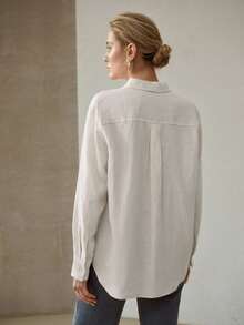 MOTF PREMIUM CAMISA DE LINO CON BOTONES - Albaricoque - Ver 7