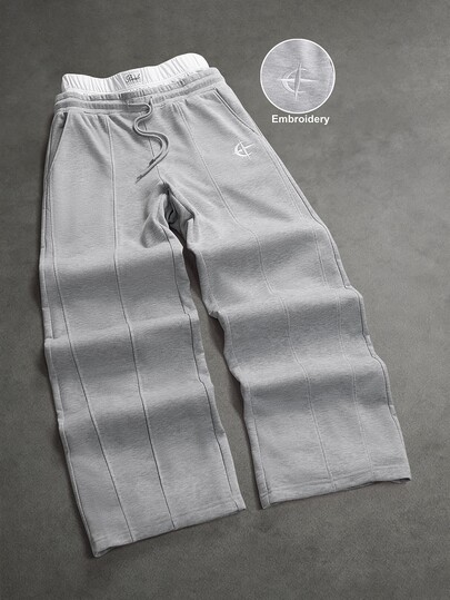SLATEMANN Pantalon de survêtement décontracté polyvalent pour homme avec taille à cordon de serrage, pour un port quotidien