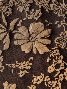 SHEIN MOD Apricot Brown Floral Jacquard Corset Top For Women, Open Shoulder Puff Sleeve Blouse, Ruffle Trim Renaissance Cottage Core Vintage Retro Style Night - Mocha Brown - View 3