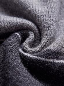 Manfinity Homme Sweater Lengan Panjang Leher Bulat Bergaris Blok Warna Gaya Retro Pria - MultiWarna - View 8