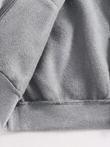 SHEIN 兒童 Bolty 十字玫瑰紋理帥氣龐克復古態度個性化大童男孩休閒衛衣，適合秋冬穿著，亦適用夏季 - 灰色 - 查看 8