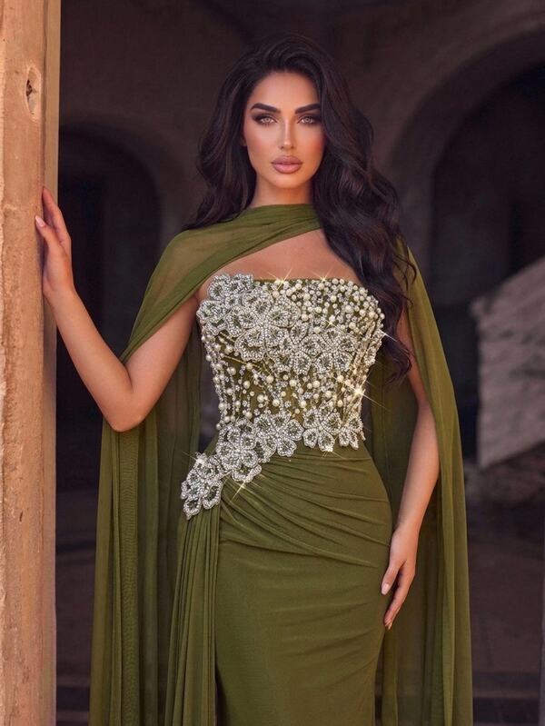 Glamrae Contrast Sequin Formal Dress With Choker