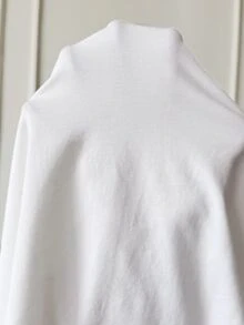 SHEIN Maternity Letter Print Crew Neck Drop Shoulder Long Sleeve Loose Nursing Top Fall Basic Cute Chic Going Out - White - View 8
