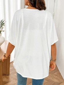 SHEIN Maternity Summer Casual Solid Color Batwing Sleeve Thin Jacket Fall - White - View 7