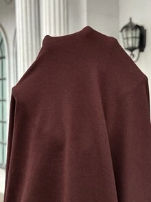 SHEIN Maternity Spring/Autumn Casual Elegant Daily Commute Photoshoot Minimalist Solid Color Long Sleeve Fitted Dress Fall Brown - Coffee - View 4