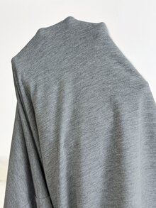 SHEIN 孕婦純色方領長袖修身休閒洋裝 秋季 - 淺灰色 - 查看 7