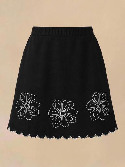 Travachic Rok Wanita Ukuran Plus 2026 Gaya Vintage Elegan Kasual Hitam Putih untuk Kantor dan Acara Malam