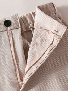 Teenager 2026 Khaki Plaid Suit Set: Sleeveless Vest + Trousers, Gentleman Style For Daily Wear, Back To School, Performance, Wedding, Christmas - Khaki - View 8