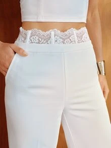 MOTF PREMIUM WOMEN'S WHITE SUIT PANTS, ELEGANT COMMUTE STYLE, AUTUMN/WINTER - White - View 1