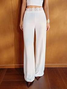 MOTF PREMIUM WOMEN'S WHITE SUIT PANTS, ELEGANT COMMUTE STYLE, AUTUMN/WINTER - White - View 4