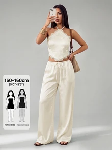 SHEIN PETITE Women Two-piece Outfits - Aprikot - View 5