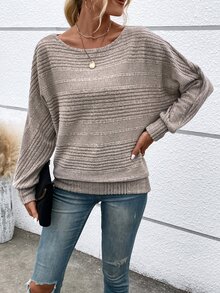 EMERY ROSE Sudadera de manga de murciélago sólida, blusas de manga larga para graduación, regreso a la escuela, graduación, maestras, sudadera de regreso a la escuela para otoño - Caqui - Ver 6