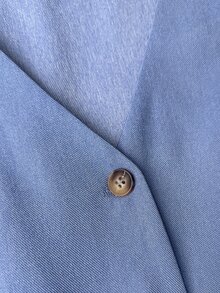 SHEIN 女款 2 件套：無袖修身背心上衣配金屬扣；直筒寬腿長褲；優雅休閒辦公商務淺藍色夏季 - 藍色 - 查看 8