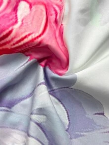 SHEIN CURVE+ فستان قميص مطبوع بالزهور للنساء مقاس كبير - متعدد الألوان - مشاهدة 10