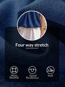 Everyssa Women's Pleated Casual Daily Knit Denim Tube Top - Blue - View 8