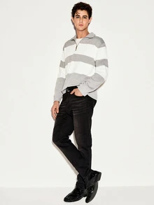 Colvenic Men's Colorblock Casual Versatile Daily Wear Knit Top - Grey - View 5
