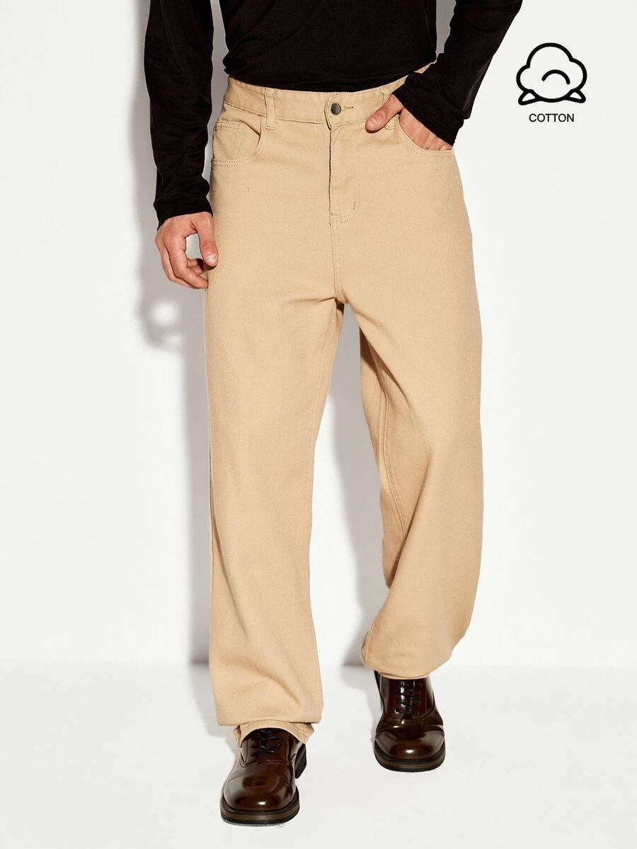 Colvenic Men's Casual Versatile Daily Wear Denim Jeans With Pockets - Coffee Brown - View 1