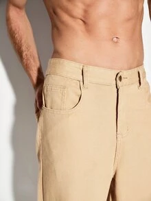 Colvenic Men's Casual Versatile Daily Wear Denim Jeans With Pockets - Coffee Brown - View 4