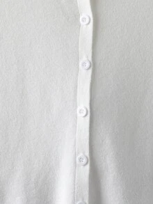 Linhara CURVE Cardigan Kancing Depan Renda Kontras Plus Musim Gugur Pagi Koktail Putih Kasual Elegan - Aprikot - View 9