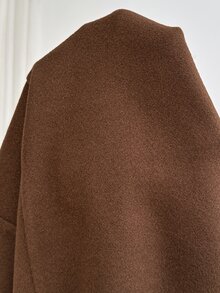 SHEIN Maternity Solid Color Adjustable Waist Casual Elegant Versatile Daily Wear Skirt Fall Office Formal Brown - Brown - View 5