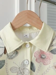 SHEIN Young Girls Blouses - Yellow - View 5