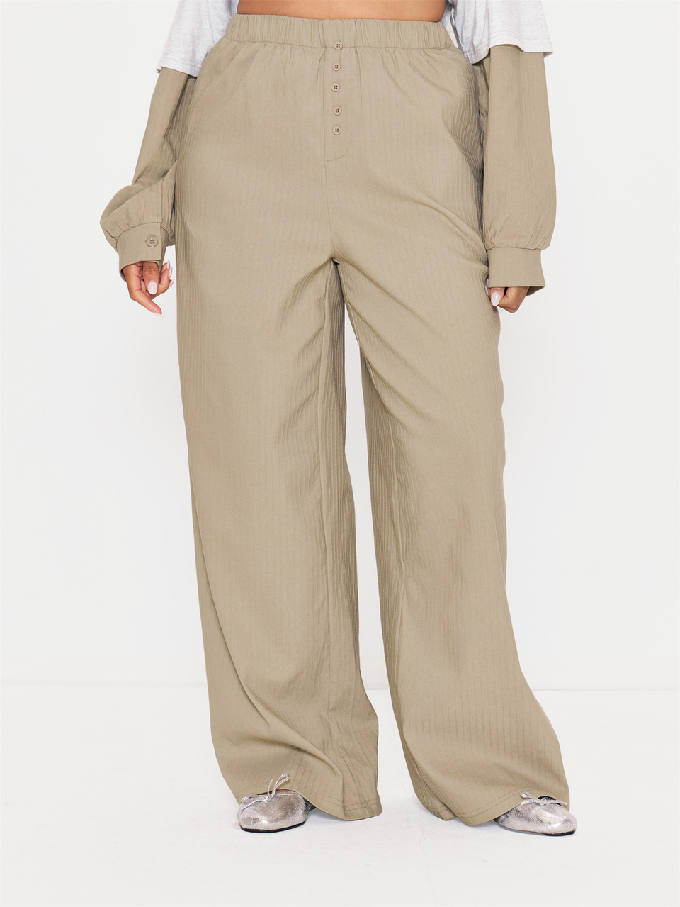 Pantalones de pierna recta con detalle de botones marrones, para invierno y otoño, casuales para uso diario y salidas, Weekdaze