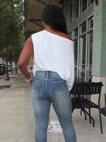 Steph T All White,Summer,Casual,Everyday White Top For Women,Y2K Street Sweet Style,Simple Basic Early Spring Music Festival Travel & Commute - White - View 3