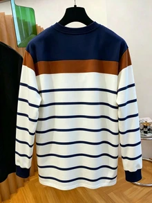 Manfinity Dauomo Men's Crew Neck Colorblock Casual Versatile Daily Wear Long Sleeve Sweatshirt - Multicolor - View 2