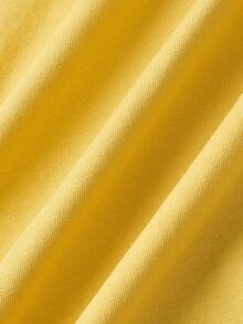 ROMWE Letter Graphic Asymmetrical Neck Tee - Yellow - View 4